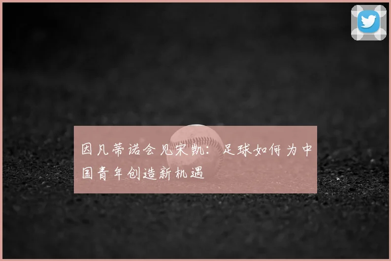 因凡蒂诺会见宋凯：足球如何为中国青年创造新机遇
